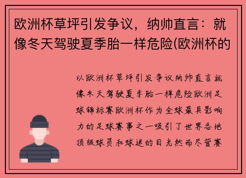 欧洲杯草坪引发争议，纳帅直言：就像冬天驾驶夏季胎一样危险(欧洲杯的草坪)